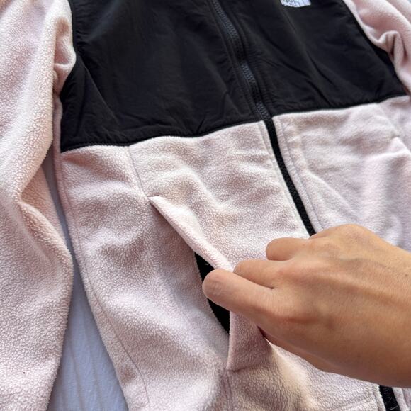 The North Face Denali Fleece Girls Youth S 7-8 Full Zip Jacket Pink/Black - Picture 6 of 10